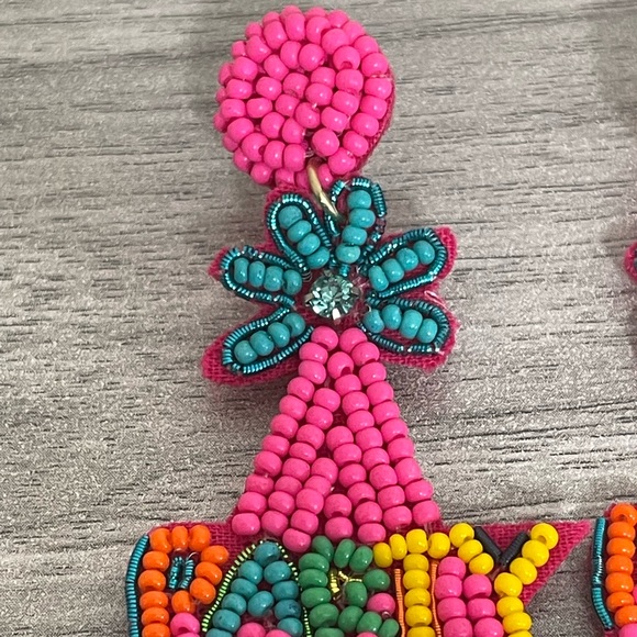 🎉💕Pink Multicolor Party Time Birthday Earrings - Picture 3 of 4